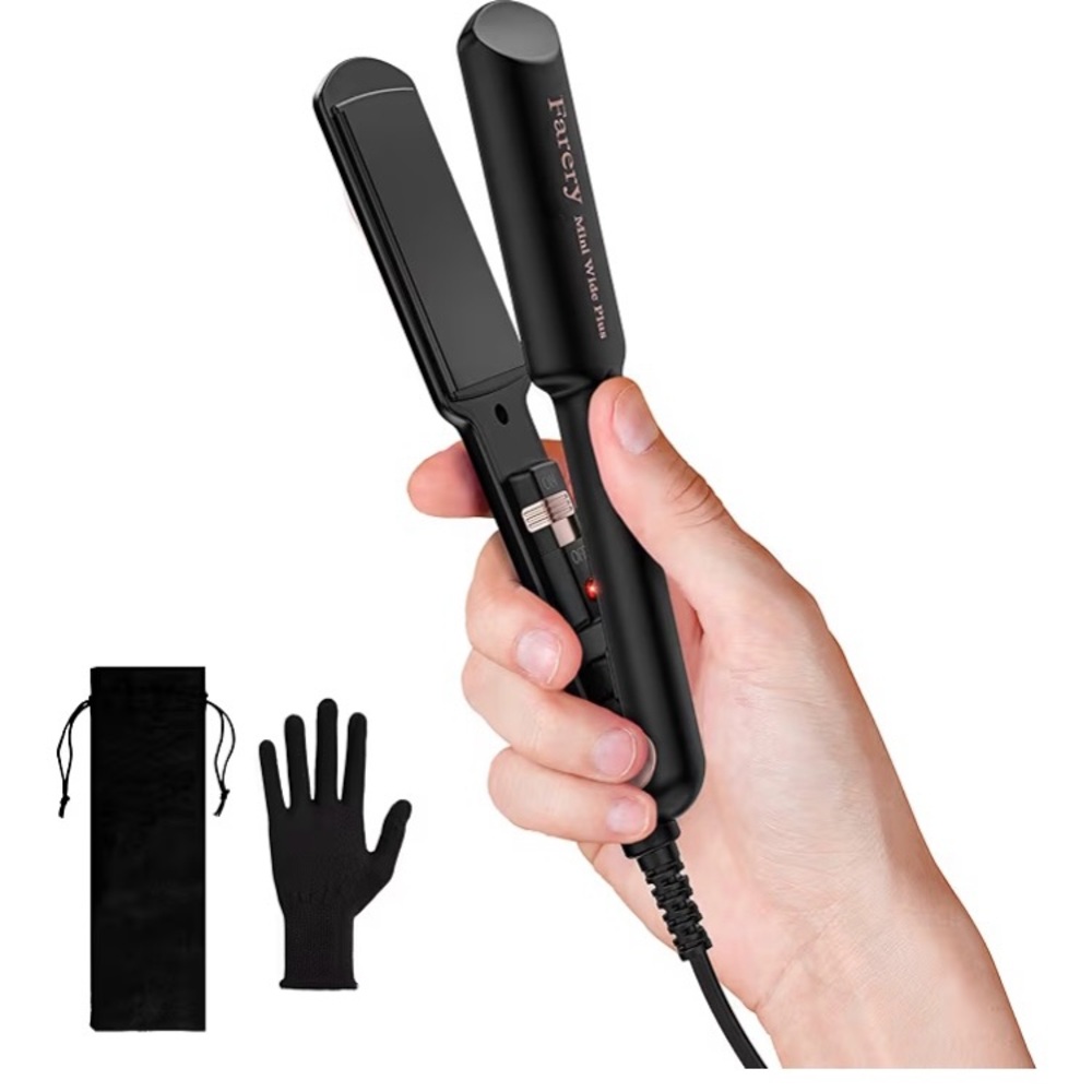 FARERY Portable Hair Straightener, 1.5 Inch Wide Plate for Short & Long Hair,New